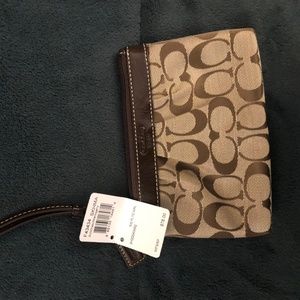 Coach brown wristlet